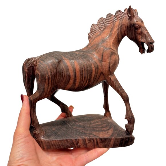 Antique Ironwood Carved Horse from 1920's - Picture 10 of 11
